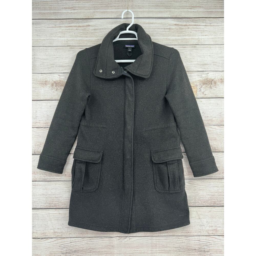 Patagonia Better Sweater Coat Womens Small Dark Gray Fleece Thigh Length